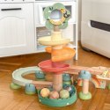 TOOKY TOY Drewniany Muzyczny Tor Kulkowy Kulodrom 44 el. Pastelowe