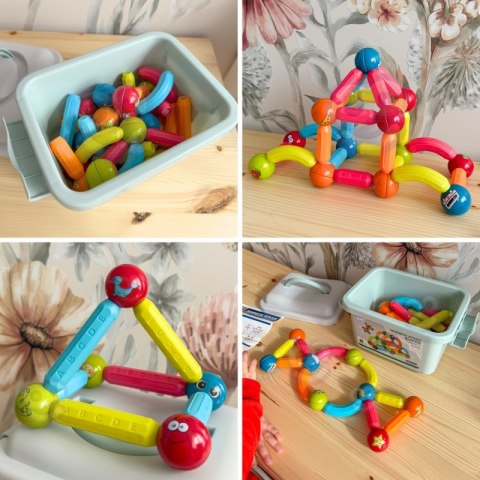 WOOPIE Magnetyczne Klocki Konstrukcyjne Edukacyjne 52 el. WOOPIE Magnetyczne Klocki Konstrukcyjne Edukacyjne 52 el.
