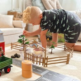 WOOPIE Zestaw Maszyn Rolniczych Traktor Ciągnik Zagroda Mini Farma Osada Rolnicy Skala: 1:24