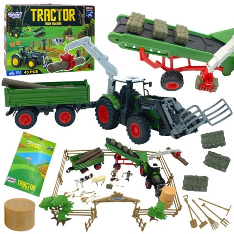 WOOPIE Zestaw Maszyn Rolniczych Traktor Ciągnik Zagroda Mini Farma Osada Rolnicy Skala: 1:24 WOOPIE Zestaw Maszyn Rolniczych Traktor Ciągnik Zagroda Mini Farma Osada Rolnicy Skala: 1:24