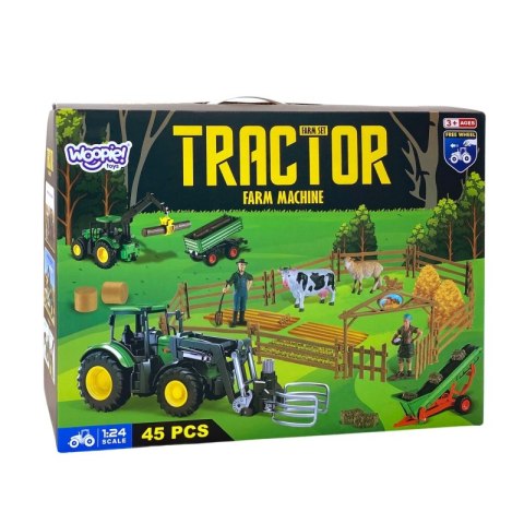 WOOPIE Zestaw Maszyn Rolniczych Traktor Ciągnik Zagroda Mini Farma Osada Rolnicy Skala: 1:24 WOOPIE Zestaw Maszyn Rolniczych Traktor Ciągnik Zagroda Mini Farma Osada Rolnicy Skala: 1:24