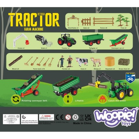 WOOPIE Zestaw Maszyn Rolniczych Traktor Ciągnik Zagroda Mini Farma Osada Rolnicy Skala: 1:24 WOOPIE Zestaw Maszyn Rolniczych Traktor Ciągnik Zagroda Mini Farma Osada Rolnicy Skala: 1:24