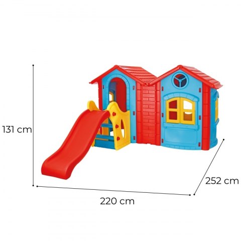 WOOPIE Plac Zabaw Domek ze Zjeżdżalnią 123 cm WOOPIE Plac Zabaw Domek ze Zjeżdżalnią 123 cm