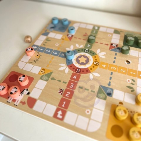 WOOPIE GREEN Gry Planszowe Logiczne 2w1 Ludo Chińczyk + Węże i Drabiny WOOPIE GREEN Gry Planszowe Logiczne 2w1 Ludo Chińczyk + Węże i Drabiny
