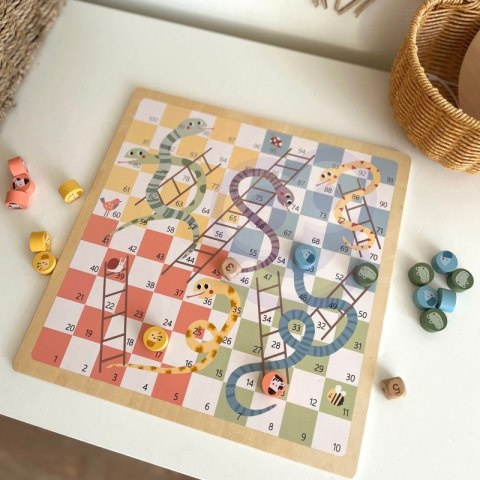 WOOPIE GREEN Gry Planszowe Logiczne 2w1 Ludo Chińczyk + Węże i Drabiny WOOPIE GREEN Gry Planszowe Logiczne 2w1 Ludo Chińczyk + Węże i Drabiny