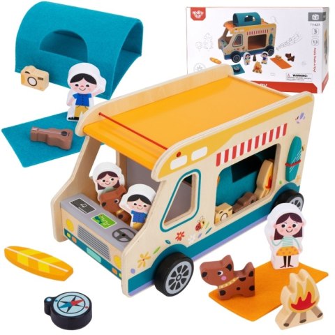 TOOKY TOY Drewniany Kamper Postacie Kemping TOOKY TOY Drewniany Kamper Postacie Kemping