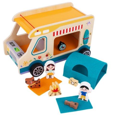 TOOKY TOY Drewniany Kamper Postacie Kemping TOOKY TOY Drewniany Kamper Postacie Kemping