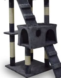 Drapak dla kota 170 cm ciemnoszary domek platformy legowisko zabawki sizal