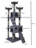 Drapak dla kota 170 cm jasno szary domek legowisko sizal zabawki stabilny