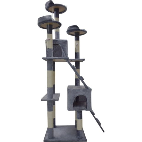 Drapak dla kota 170 cm jasno szary domek legowisko sizal zabawki stabilny Drapak dla kota 170 cm jasno szary domek legowisko sizal zabawki stabilny