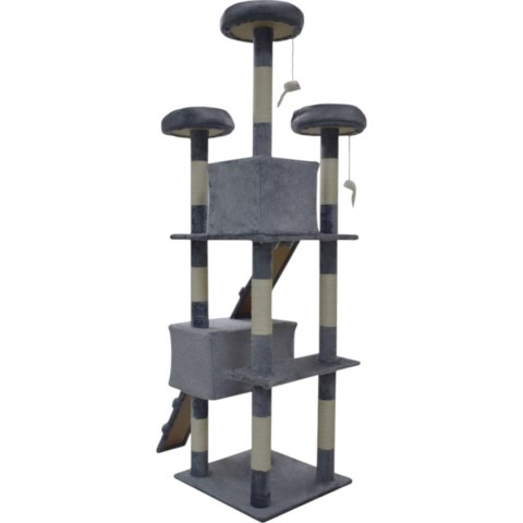 Drapak dla kota 170 cm jasno szary domek legowisko sizal zabawki stabilny Drapak dla kota 170 cm jasno szary domek legowisko sizal zabawki stabilny