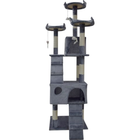 Drapak dla kota 170 cm jasno szary domek legowisko sizal zabawki stabilny Drapak dla kota 170 cm jasno szary domek legowisko sizal zabawki stabilny