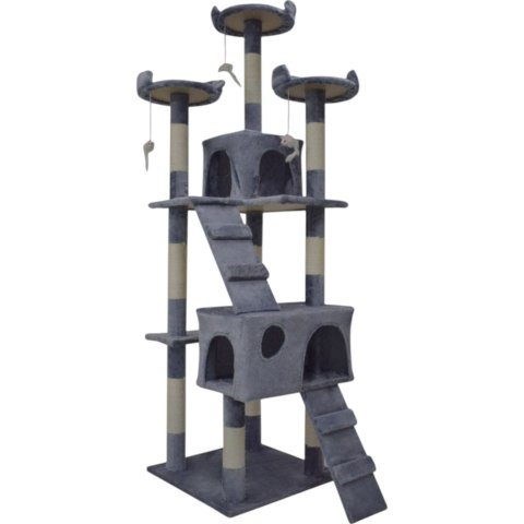 Drapak dla kota 170 cm jasno szary domek legowisko sizal zabawki stabilny Drapak dla kota 170 cm jasno szary domek legowisko sizal zabawki stabilny