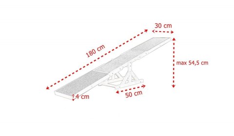 Huśtawka równoważnia pochylnia dla psa 180cm antypoślizgowa drewniana Huśtawka równoważnia pochylnia dla psa 180cm antypoślizgowa drewniana