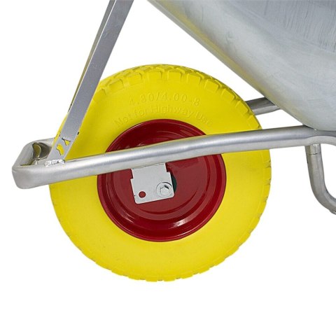 Koło do taczki 400mm poliuretanowe nieprzebijalne oś 20mm żółta felga 250kg Koło do taczki 400mm poliuretanowe nieprzebijalne oś 20mm żółta felga 250kg