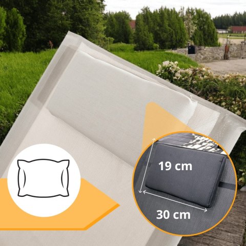Leżak bujany ogrodowy textilene beżowy do ośrodków spa i hoteli 150 kg Leżak bujany ogrodowy textilene beżowy do ośrodków spa i hoteli 150 kg