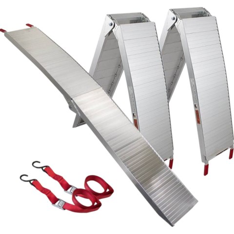 Najazdy rampy aluminiowe składane 680kg 2 sztuki motocykle quady maszyny Najazdy rampy aluminiowe składane 680kg 2 sztuki motocykle quady maszyny