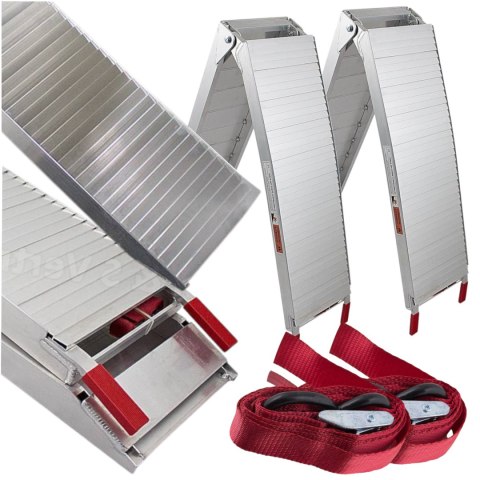 Najazdy rampy aluminiowe składane 680kg 2 sztuki motocykle quady maszyny Najazdy rampy aluminiowe składane 680kg 2 sztuki motocykle quady maszyny