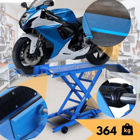 Podnosnik motocyklowy platformowy platforma 364 kg rampa serwisowa 21-78 cm Podnosnik motocyklowy platformowy platforma 364 kg rampa serwisowa 21-78 cm
