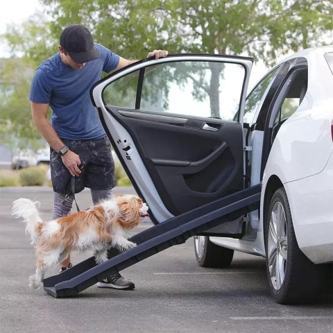 Rampa Kładka Dla Psów do samochodu Składana Przenośna 90kg Ergonomiczna Rampa Kładka Dla Psów do samochodu Składana Przenośna 90kg Ergonomiczna