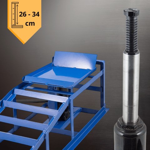 Rampy najazdowe z podnośnikiem hydraulicznym 2x2000 kg stalowe regulowane Rampy najazdowe z podnośnikiem hydraulicznym 2x2000 kg stalowe regulowane