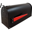 Skrzynka pocztowa usa postmail czarna stalowa amerykańska z flaga listy
