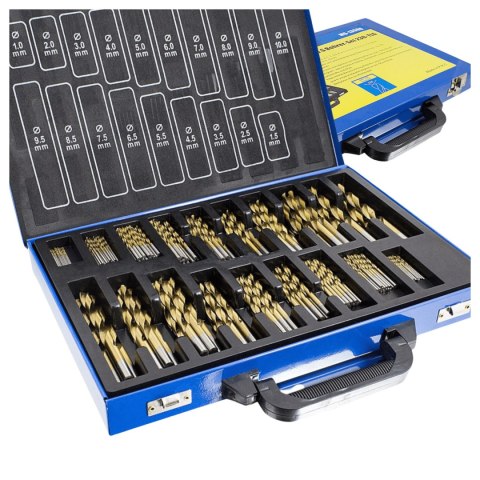 Wiertła kobaltowe 1-10mm 230el tytanowa powłoka skrzynka metalowa Wiertła kobaltowe 1-10mm 230el tytanowa powłoka skrzynka metalowa