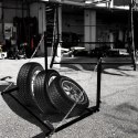 Wieszak ścienny na opony koła składany stalowy 130 kg garaż regulowany