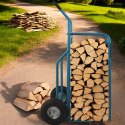 Wózek do drewna transportowy 2w1 z szuflą stalowy 100kg koła pneumatyczne