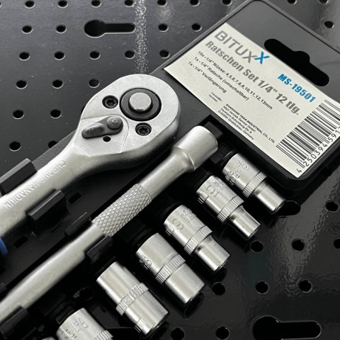 Zestaw kluczy nasadowych 12w1 grzechotka 1/4 nasadki 4-13 mm przedłużka Zestaw kluczy nasadowych 12w1 grzechotka 1/4 nasadki 4-13 mm przedłużka