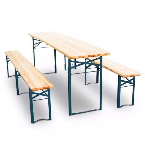 Zestaw ogrodowy drewniany skladany stol 2 ławki 220 cm Komplet Piwny Barowy Zestaw ogrodowy drewniany skladany stol 2 ławki 220 cm Komplet Piwny Barowy