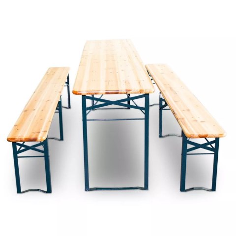 Zestaw ogrodowy drewniany skladany stol 2 ławki 220 cm Komplet Piwny Barowy Zestaw ogrodowy drewniany skladany stol 2 ławki 220 cm Komplet Piwny Barowy
